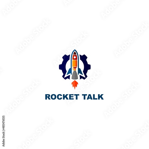 Rocket talk logo for podcast show that talks about rockets and their engines, also matters related to space knowledge.