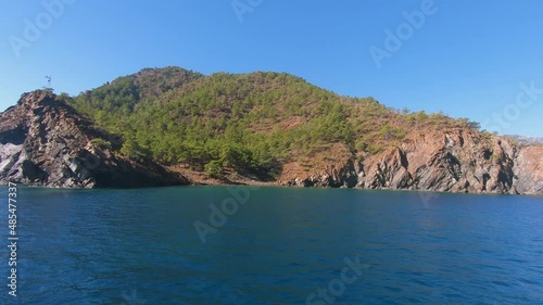 The road on a boat to the island of Suluada. Lykian peninsula Teke, Antalya, KumluJa district. 2.7K  photo