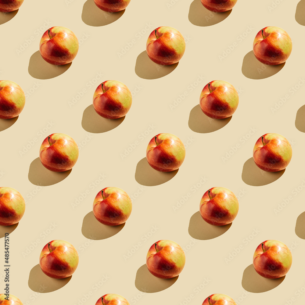 Pattern of apples on a beige background. Pattern of apples on a beige background.