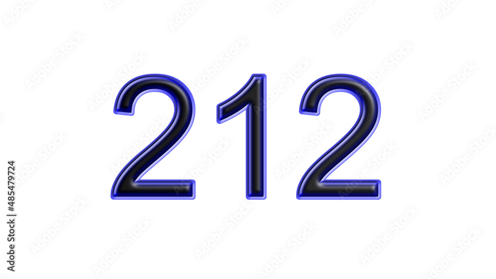 blue 212 number 3d effect white background blue 212 number 3d effect white background