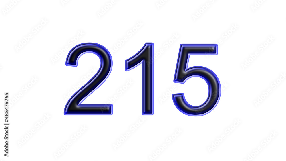 blue 215 number 3d effect white background blue 215 number 3d effect white background