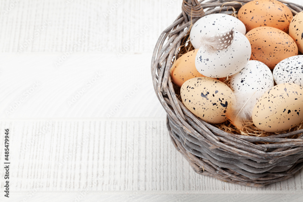 Easter greeting card with easter eggs Easter greeting card with easter eggs