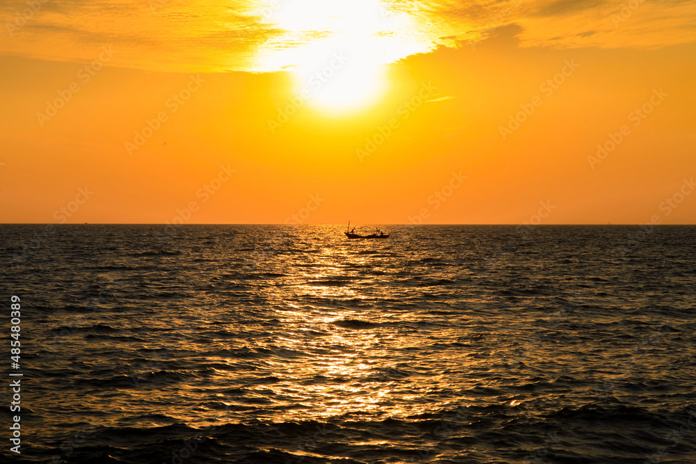 beautiful sunset sea waves thailand summer vacation sand