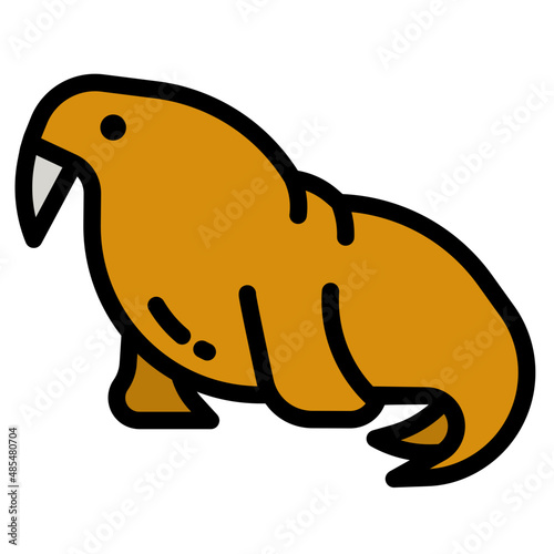 walrus line icon