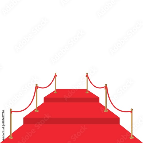 red carpet upstairs vector illustration design template
