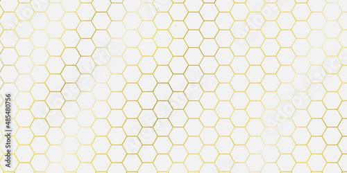 Vector white polygon geometric design. Abstract golden light background.