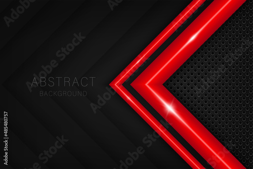 Vector metal mesh and shadow background with shiny texture red steel surface.