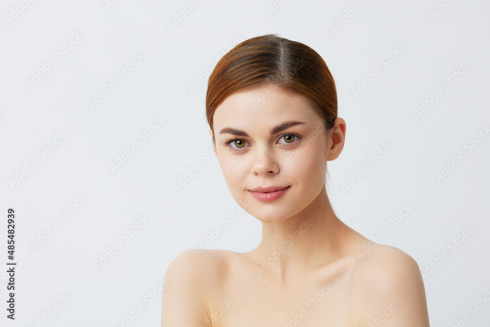 beautiful woman red hair bare shoulders cosmetics skincare close-up Lifestyle beautiful woman red hair bare shoulders cosmetics skincare close-up Lifestyle
