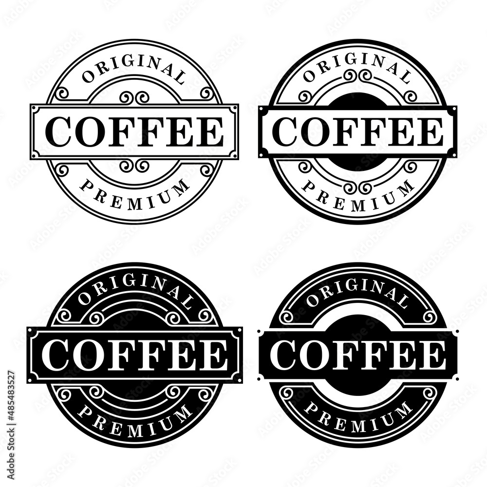Coffee brand logo badge collection