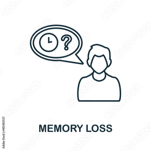 Memory Loss icon. Line element from psychotherapy collection. Linear Memory Loss icon sign for web design, infographics and more.