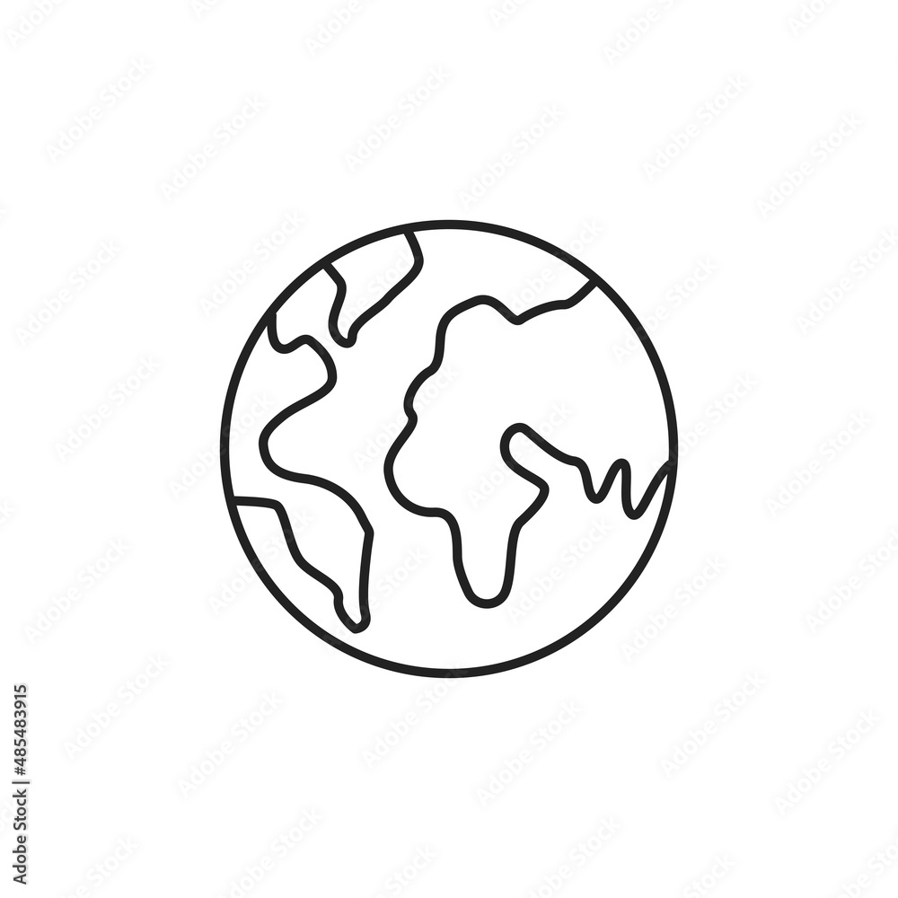 Earth icon. Image of planetarium, space object. High quality black vector illustration. Earth icon. Image of planetarium, space object. High quality black vector illustration.