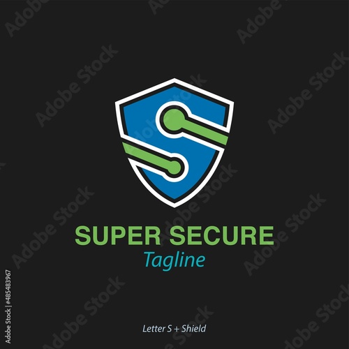 Letter S and shield logo design concept. suitable for companies or business entities engaged in security, security units, guarding, protection, strength, and others. modern logo design inspiration.