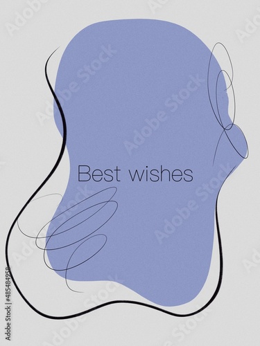 Best wishes. Postcard minimalist 