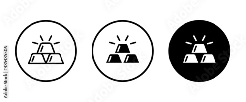 Gold golden silver bar icons vector, sign, symbol, logo, illustration, editable stroke, flat design style isolated on white