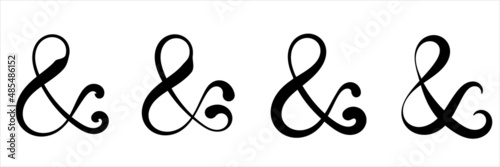 Ampersand Icon Calligraphic, Alphabet Ampersand Symbol