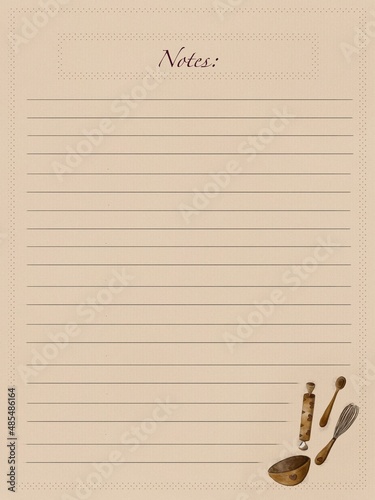 illustration, food, menu, paper, blank, page, cooking recipe