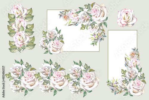set of flowers frames