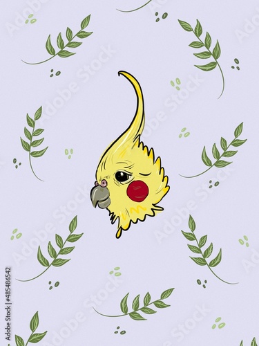 Cockatiel cockatoo bird cute cartoon 
