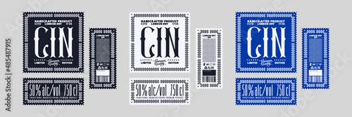 Template decorative label for dry gin