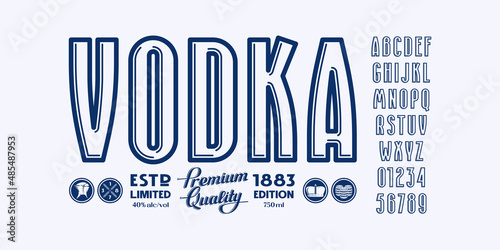 Decorative hollow sans serif font