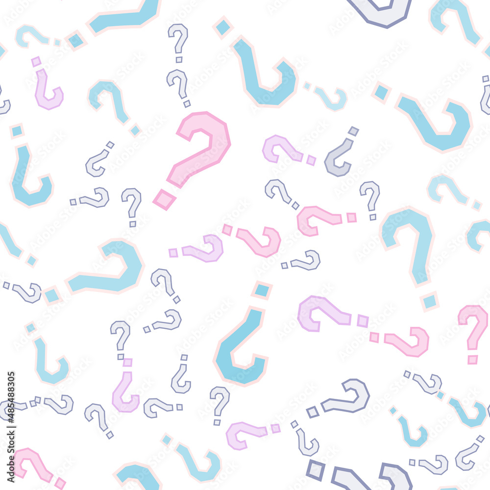 Quiz seamless pattern. Question marks, doubt, faq Quiz seamless pattern. Question marks, doubt, faq