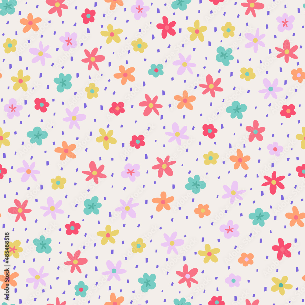 Seamless vector pattern with flowers