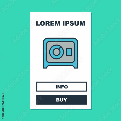 Filled outline Safe icon isolated on turquoise background. The door safe a bank vault with a combination lock. Reliable Data Protection. Vector