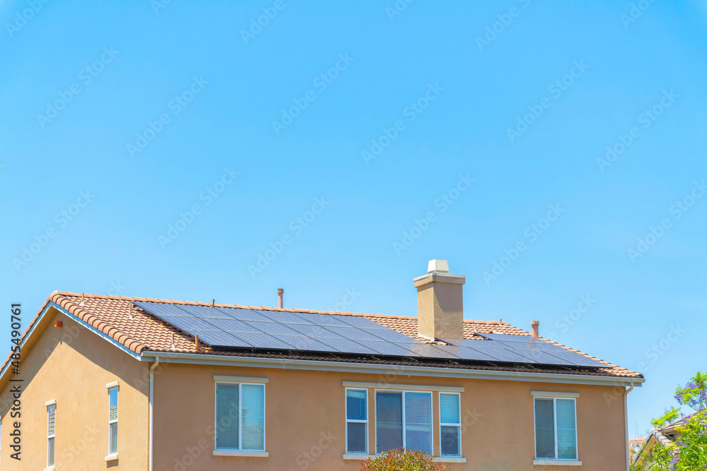 House with vents and chimney in San Diego, California House with vents and chimney in San Diego, California