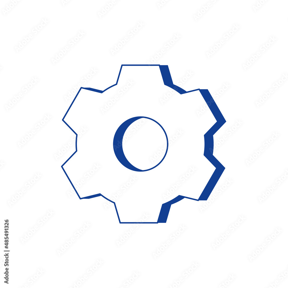 Gear icon in line art. Detail of a mechanism on an isolated white background. Vector stock illustration Gear icon in line art. Detail of a mechanism on an isolated white background. Vector stock illustration