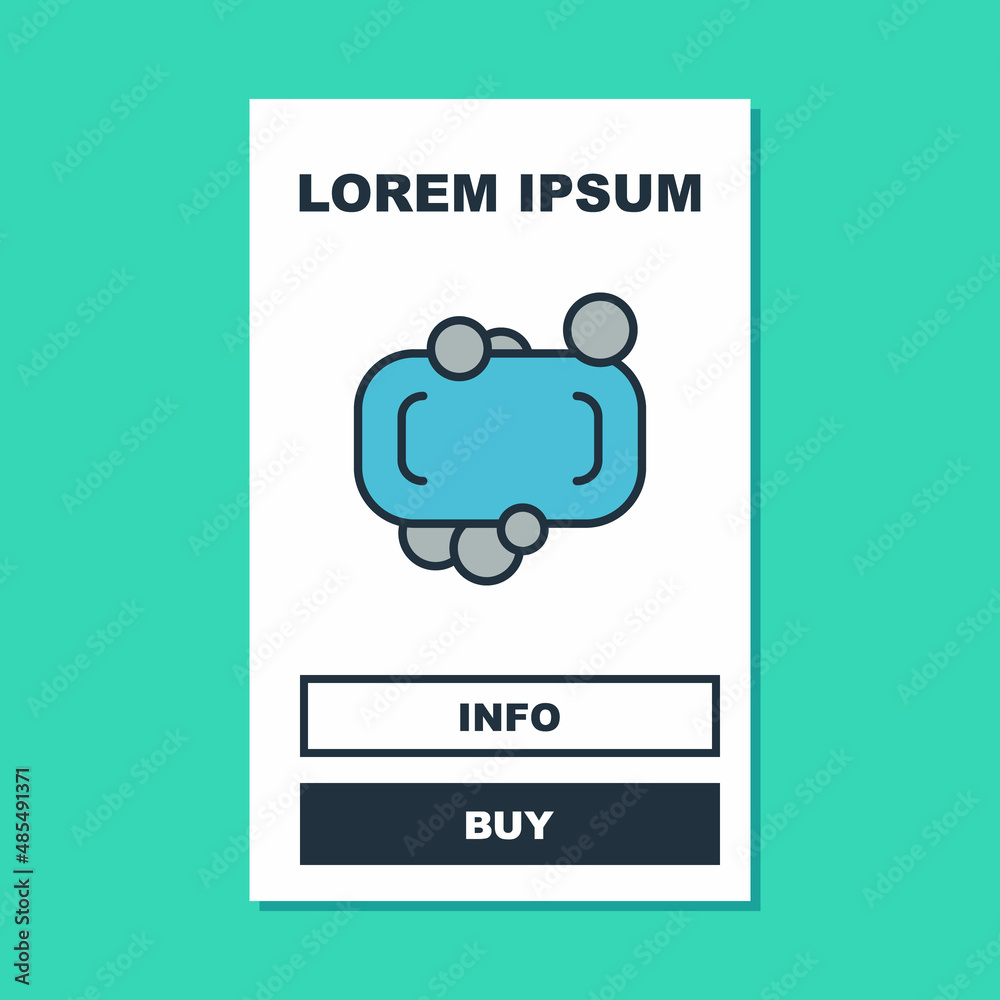 Filled outline Bar of soap icon isolated on turquoise background. Soap bar with bubbles. Vector Filled outline Bar of soap icon isolated on turquoise background. Soap bar with bubbles. Vector