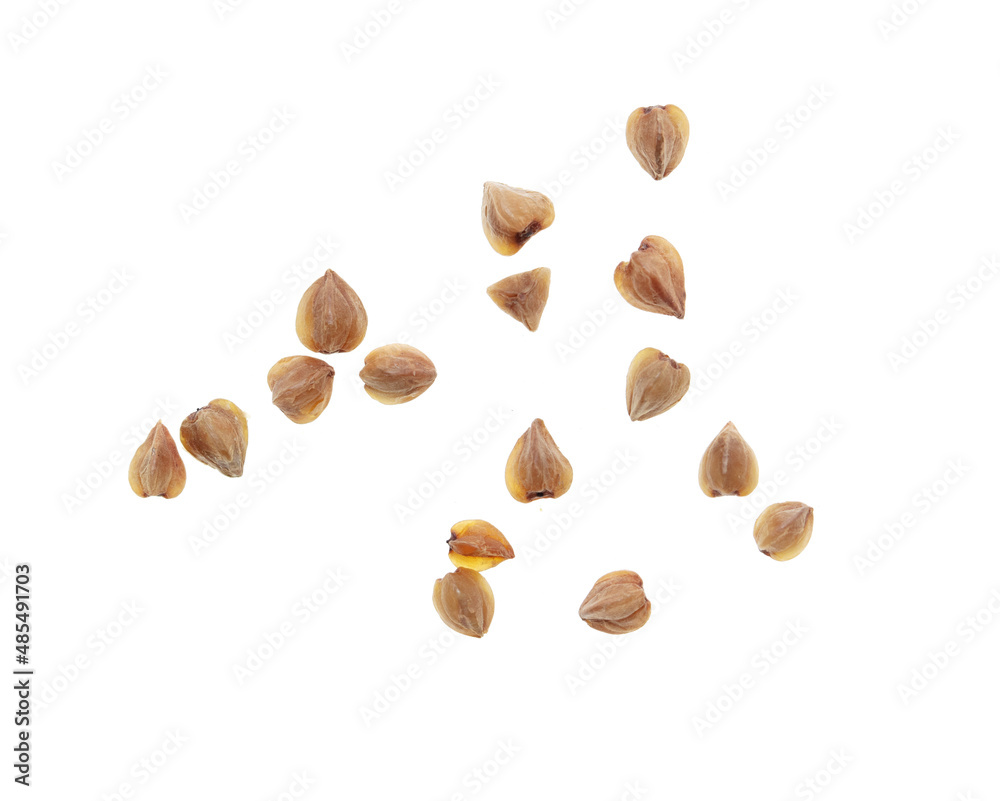 Buckwheat groats isolated on white background. Buckwheat groats isolated on white background.