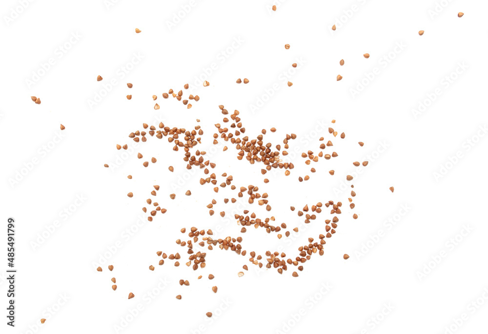 Buckwheat groats isolated on white background. Buckwheat groats isolated on white background.