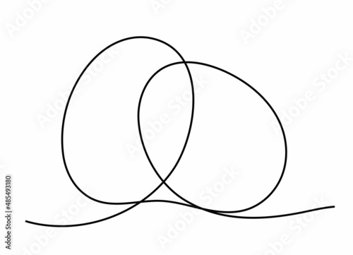 Easter Eggs outline, line art. Vector isolated hand drawn illustration. An element drawn with one black line on a transparent, white background