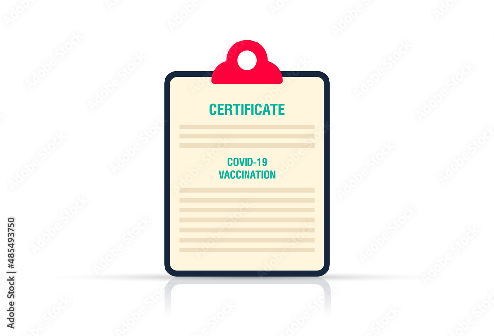 Covid Certificate vaccination. Vector illustration.