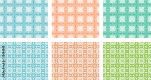 Geometric abstract pattern set. A set of different colors. Seamless vector background