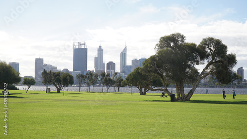 Wallpaper Mural City skyline of Perth in Western Australia on a overcast day. Torontodigital.ca