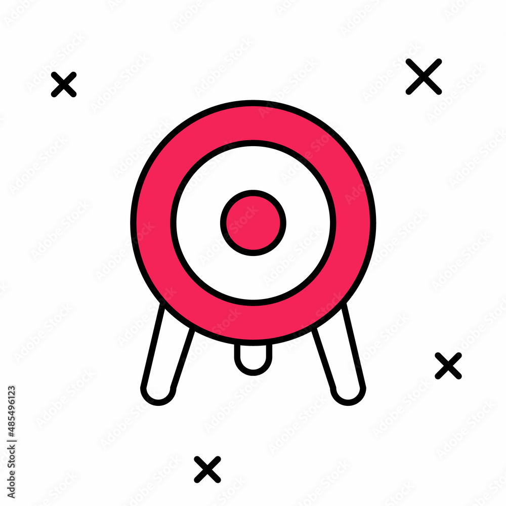 Filled outline Target sport icon isolated on white background. Clean target with numbers for shooting range or shooting. Vector Filled outline Target sport icon isolated on white background. Clean target with numbers for shooting range or shooting. Vector