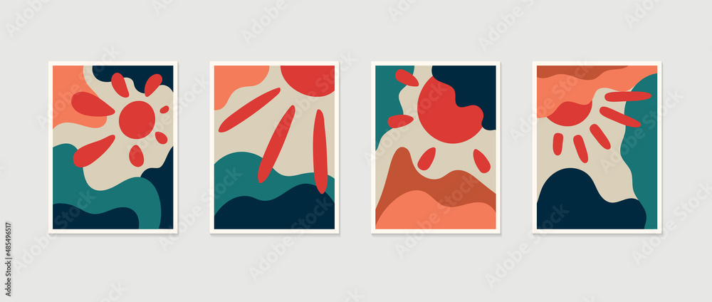 Abstract creative art compositions sun, nature, perfect for wall decoration, as postcard or brochure design,
