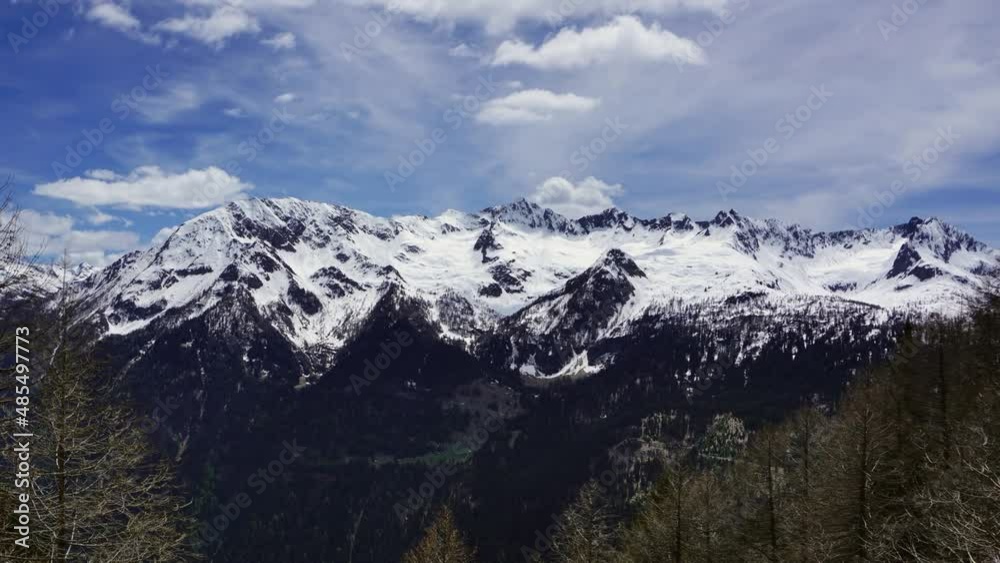 Beautiful top view of high snow-covered mountains in Switzerland, timelapse 4k Beautiful top view of high snow-covered mountains in Switzerland, timelapse 4k