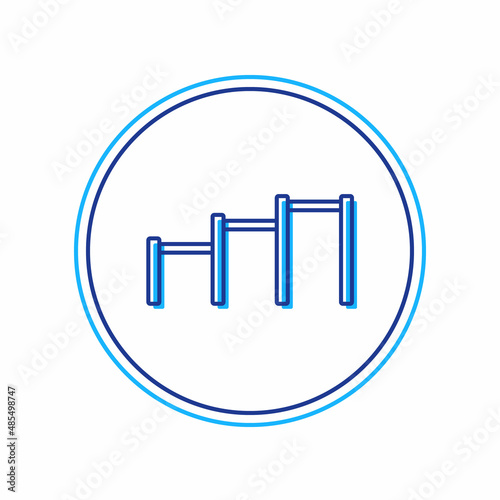 Filled outline Sport horizontal bar icon isolated on white background. Vector