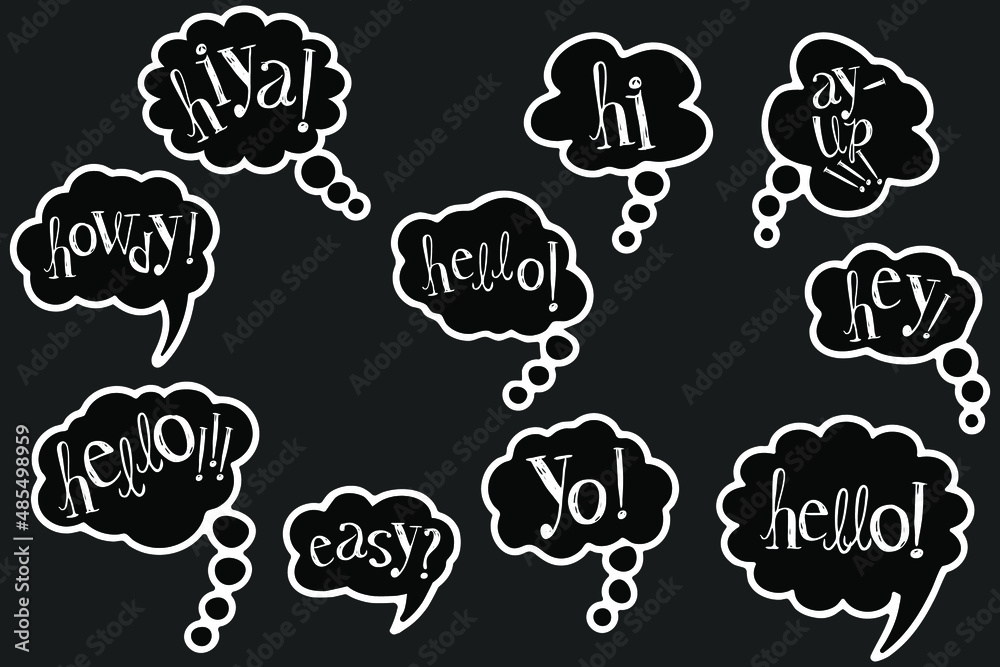 Talk bubbles signs. Icons thoughts 
