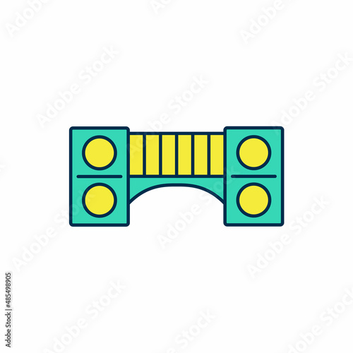 Filled outline Playground kids bridge icon isolated on white background. Vector