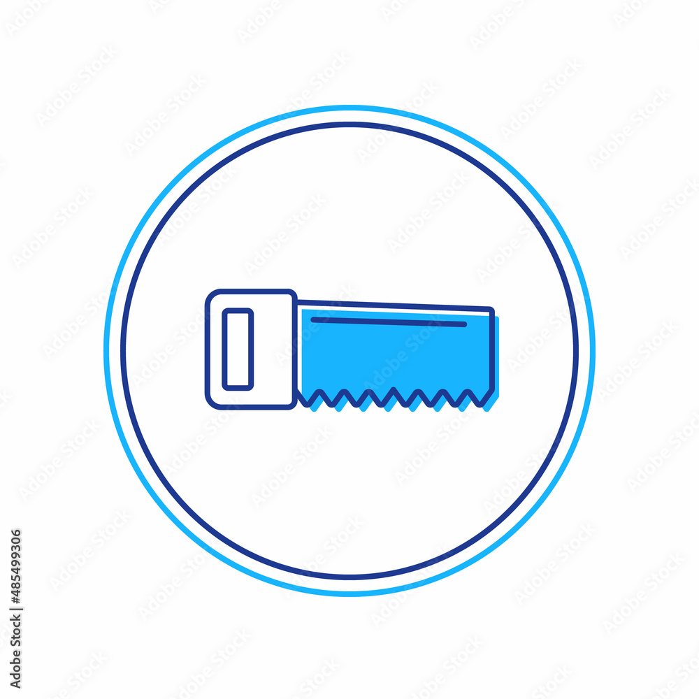 Filled outline Hand saw icon isolated on white background. Vector Filled outline Hand saw icon isolated on white background. Vector