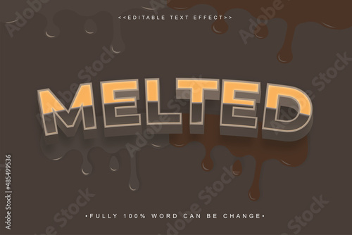 editable chocolate melted text effect.perfect for chocolate factory promotional tools.typhography logo