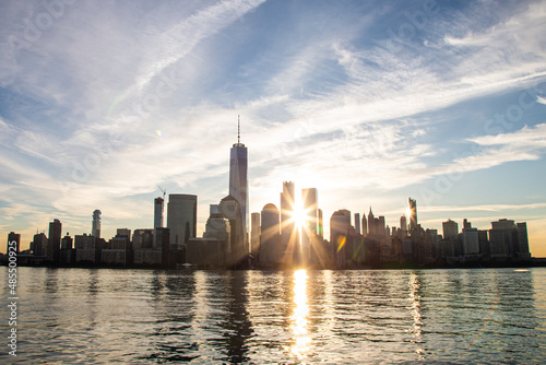 Sunrise over the New York Skyline in New York city