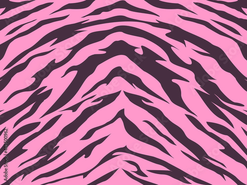 Seamless tiger pattern . Endless texture of tiger skin stripes. Print on fabric and textiles. Vector illustration
