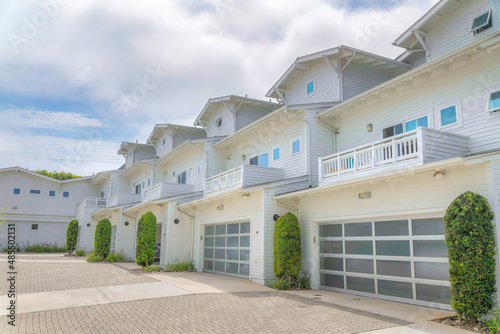 Garage exterior of townhouses at Carlsbad in San Diego, California