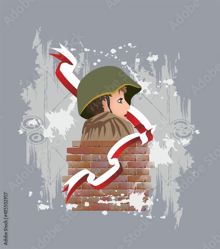 composition with an insurgent boy from the Warsaw Uprising period