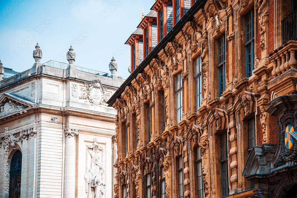 Fototapeta premium Street view of downtown in Lille, France