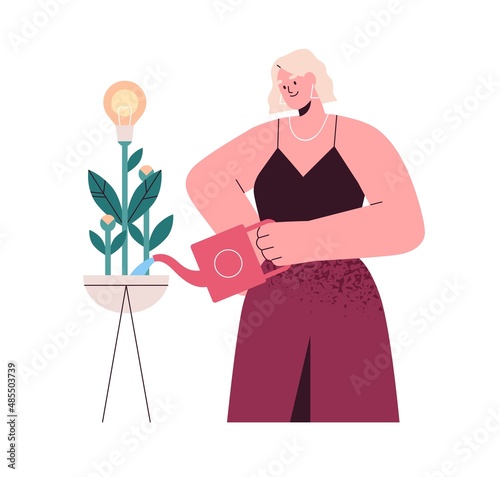 Business ideas and innovations growth and development concept. Entrepreneur g...
